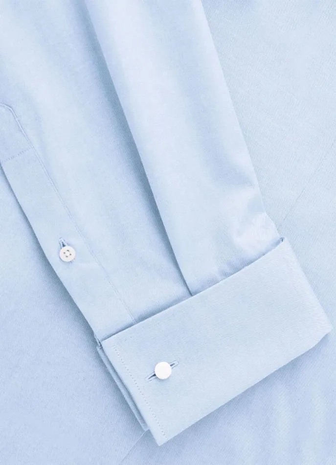 Men Shirts Hackett London Classic Fit DoubleCuff Shirt Sky Blue