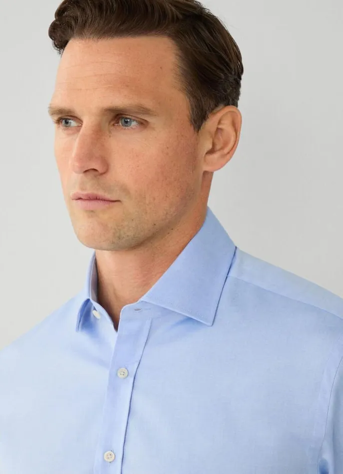 Men Shirts Hackett London Classic Fit DoubleCuff Shirt Sky Blue