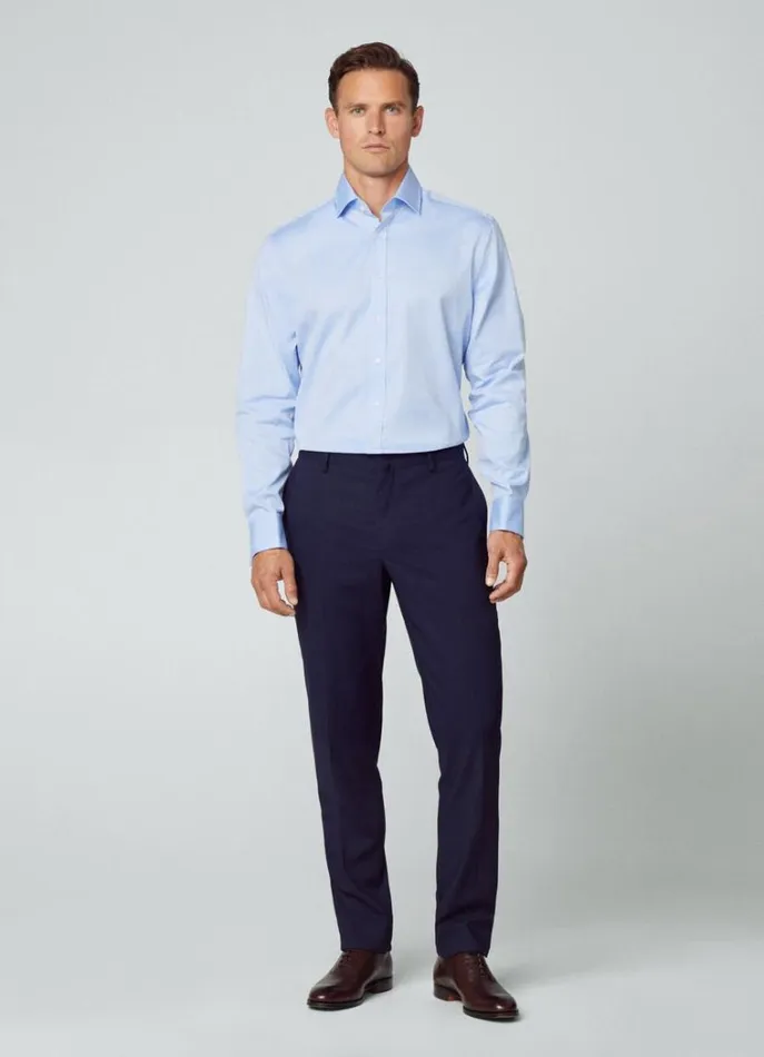 Men Shirts Hackett London Classic Fit DoubleCuff Shirt Sky Blue