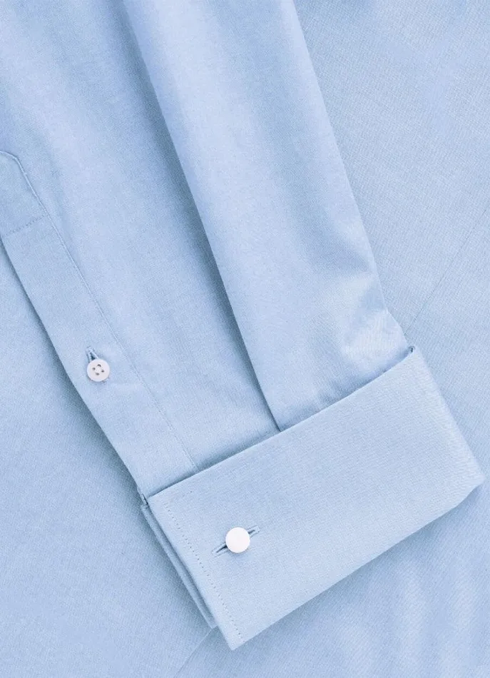 Men Shirts Hackett London Classic Fit DoubleCuff Shirt Sky Blue