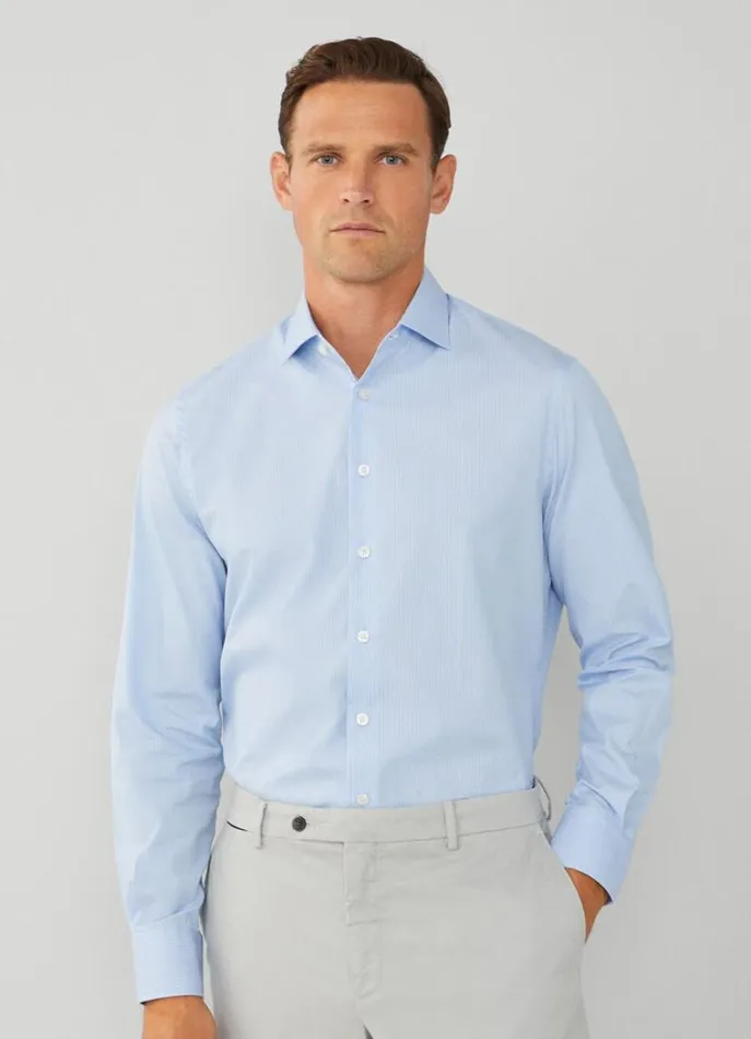 Men Shirts Hackett London Classic Fit Striped Magic Shirt Bluewhite