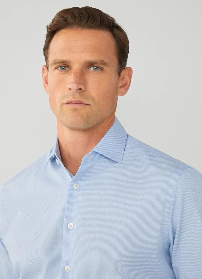 Men Shirts Hackett London Classic Fit Striped Magic Shirt Bluewhite