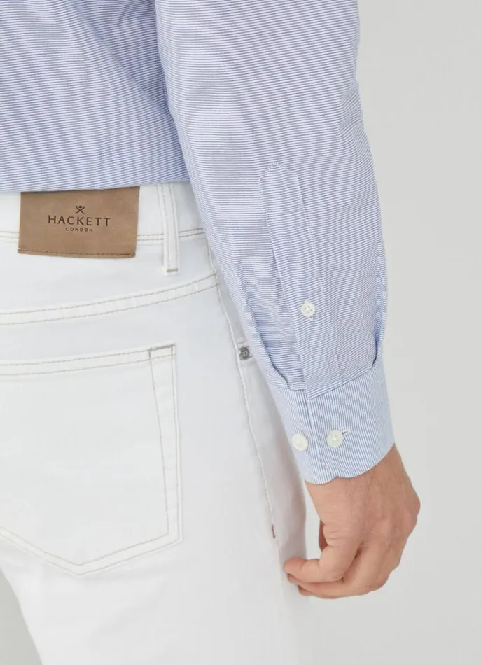 Men Shirts Hackett London Classic Fit Striped Shirt Navywhite