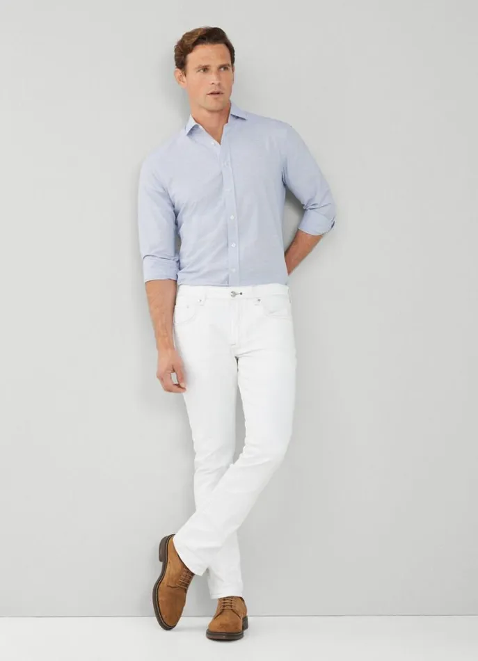 Men Shirts Hackett London Classic Fit Striped Shirt Navywhite