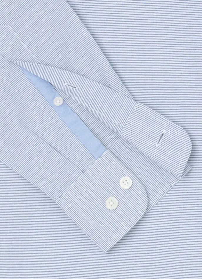 Men Shirts Hackett London Classic Fit Striped Shirt Navywhite