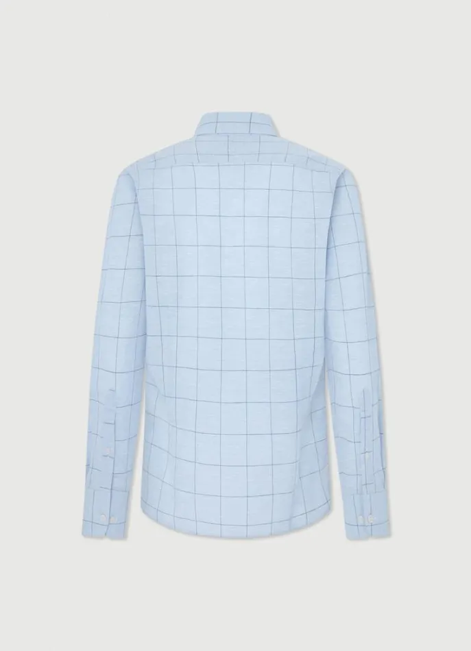 Men Shirts Hackett London Slim Fit Checked Shirt Blue