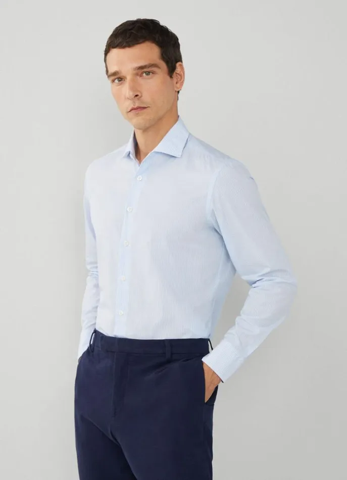 Men Shirts Hackett London Slim Fit Fine Stripe Shirt Bluewhite