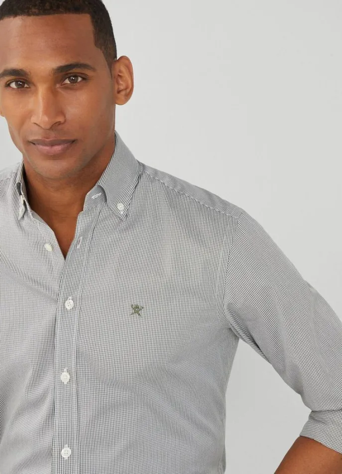 Men Shirts Hackett London Slim Fit Gingham Shirt Green