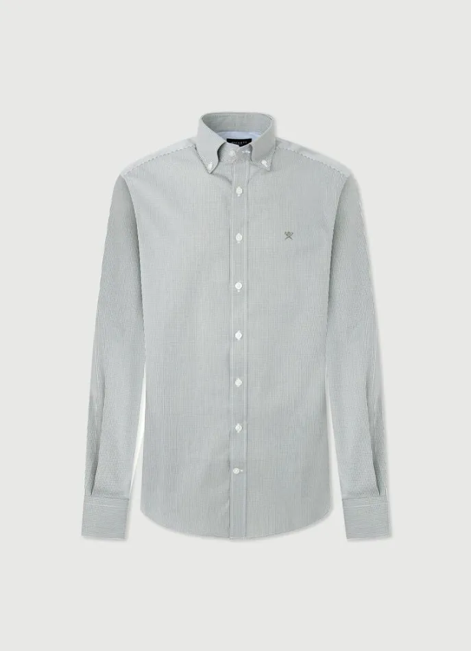 Men Shirts Hackett London Slim Fit Gingham Shirt Green