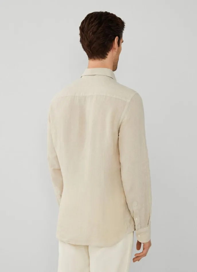 Men Shirts Hackett London Slim Fit Linen Shirt Beach
