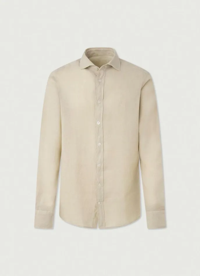 Men Shirts Hackett London Slim Fit Linen Shirt Beach
