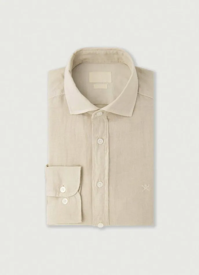 Men Shirts Hackett London Slim Fit Linen Shirt Beach