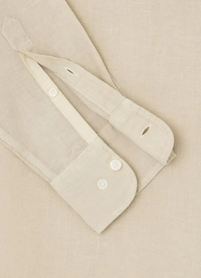 Men Shirts Hackett London Slim Fit Linen Shirt Beach