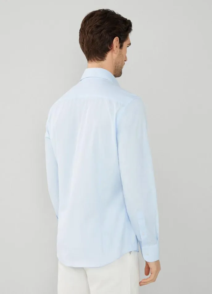 Men Shirts Hackett London Slim Fit Poplin Shirt Sky Blue