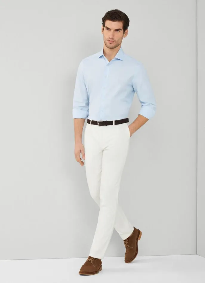 Men Shirts Hackett London Slim Fit Poplin Shirt Sky Blue