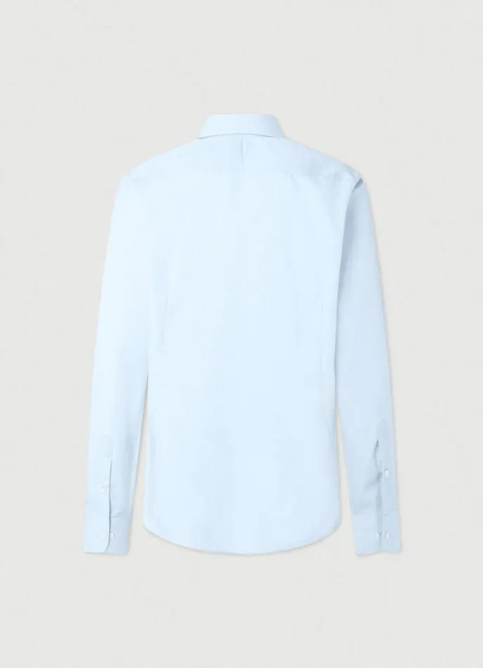 Men Shirts Hackett London Slim Fit Poplin Shirt Sky Blue
