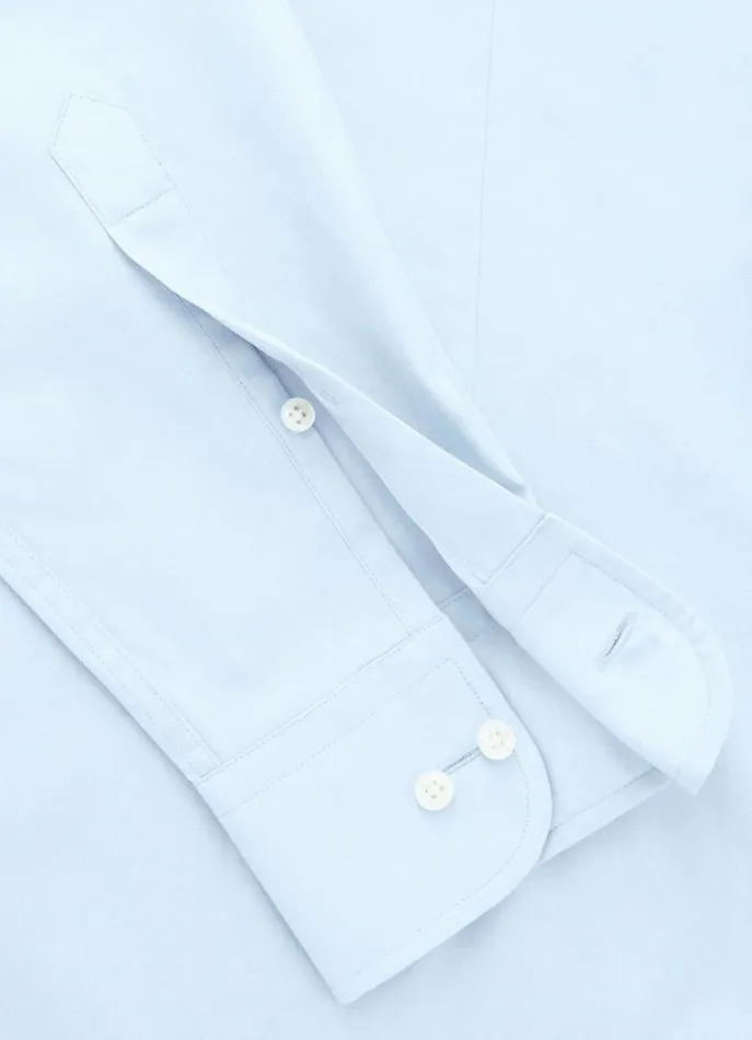 Men Shirts Hackett London Slim Fit Poplin Shirt Sky Blue