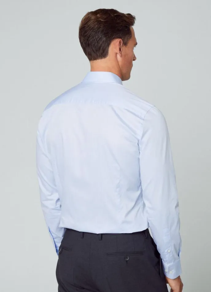 Men Shirts Hackett London Slim Fit StainResistant Shirt Blue