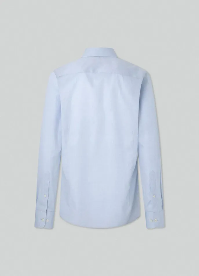 Men Shirts Hackett London Slim Fit StainResistant Shirt Blue