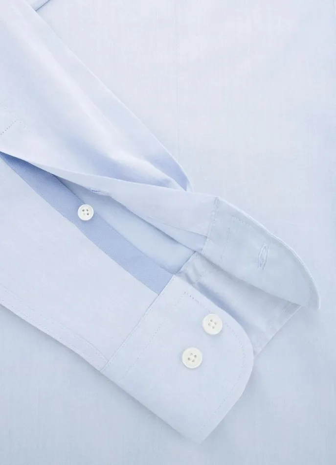 Men Shirts Hackett London Slim Fit StainResistant Shirt Blue