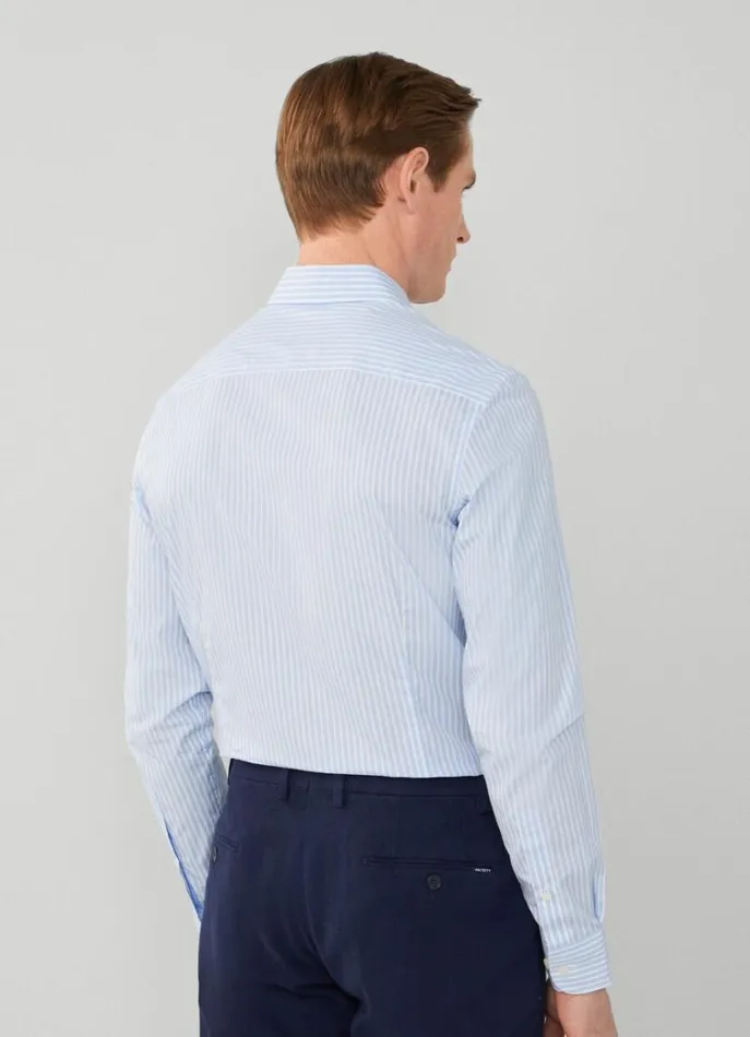 Men Shirts Hackett London Slim Fit Striped Poplin Shirt Bluewhite