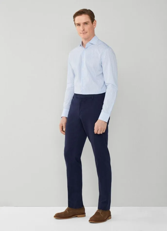 Men Shirts Hackett London Slim Fit Striped Poplin Shirt Bluewhite