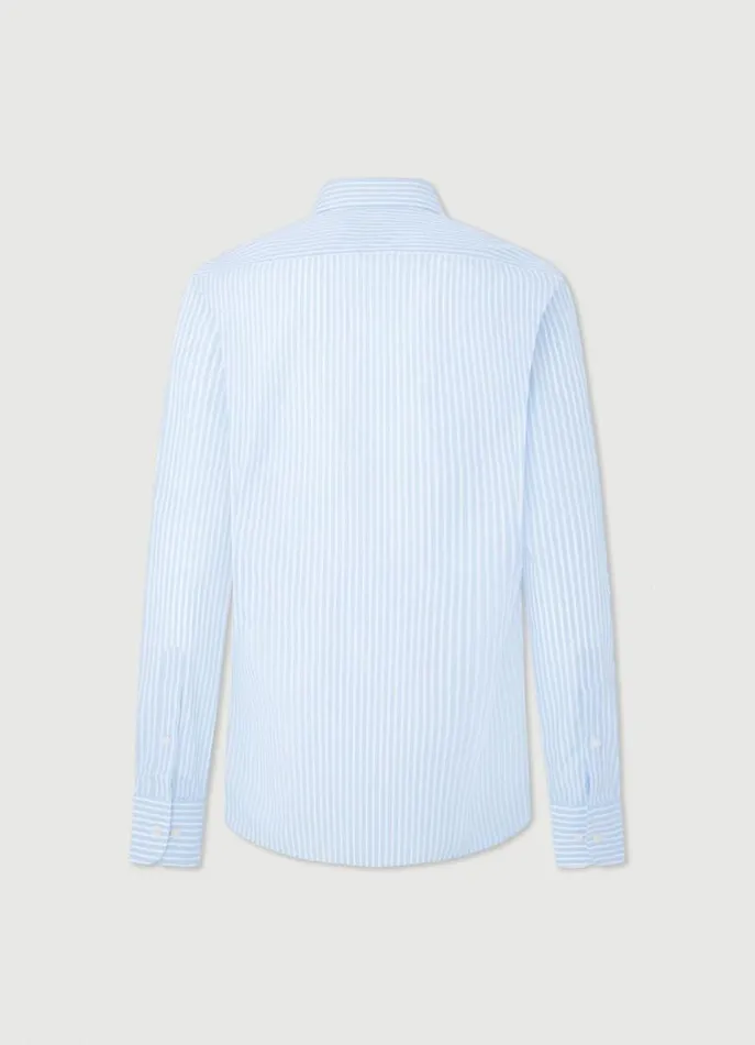 Men Shirts Hackett London Slim Fit Striped Poplin Shirt Bluewhite