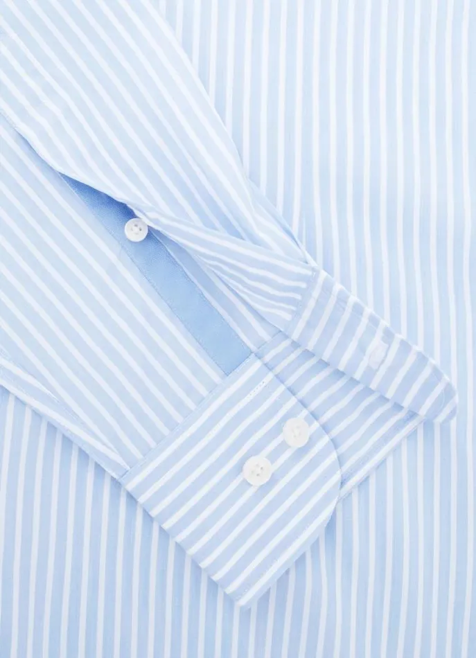 Men Shirts Hackett London Slim Fit Striped Poplin Shirt Bluewhite