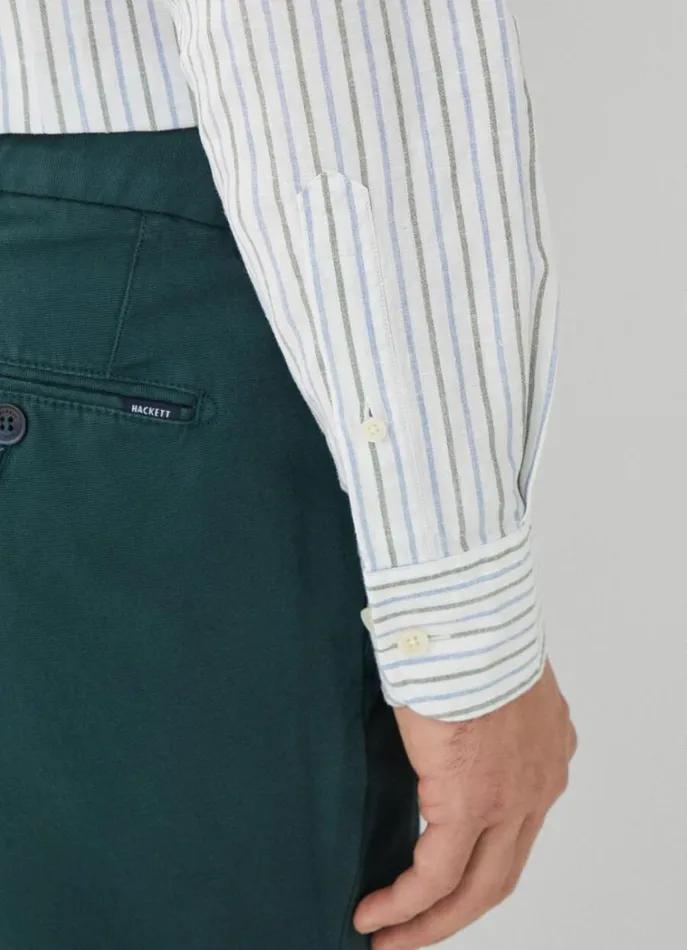 Men Shirts Hackett London Slim Fit Striped Shirt Bluegreen