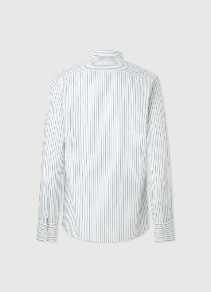 Men Shirts Hackett London Slim Fit Striped Shirt Bluegreen