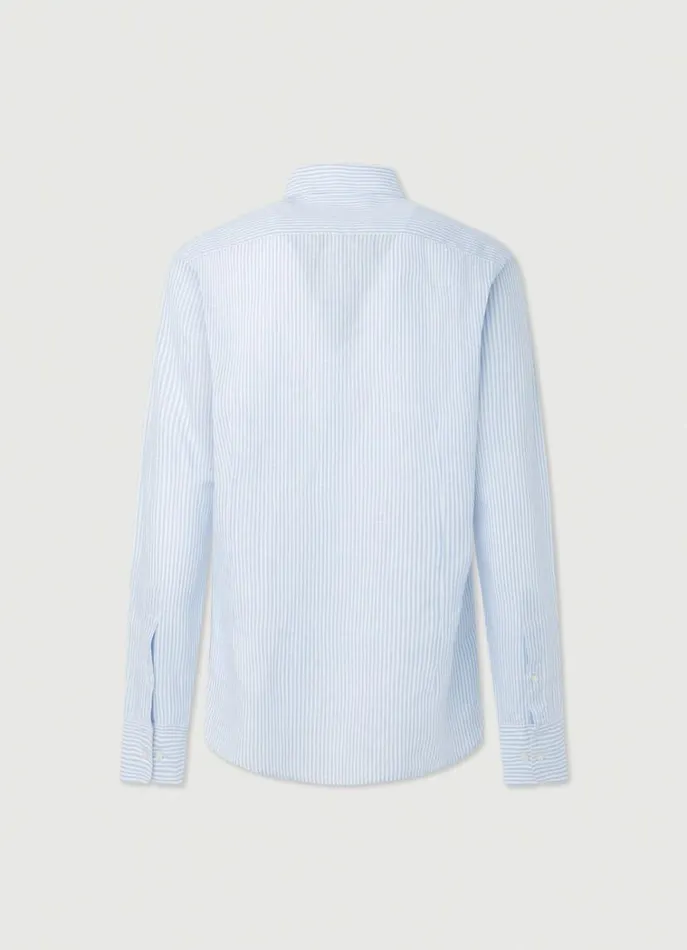 Men Shirts Hackett London Slim Fit Striped Shirt Chambray Blue