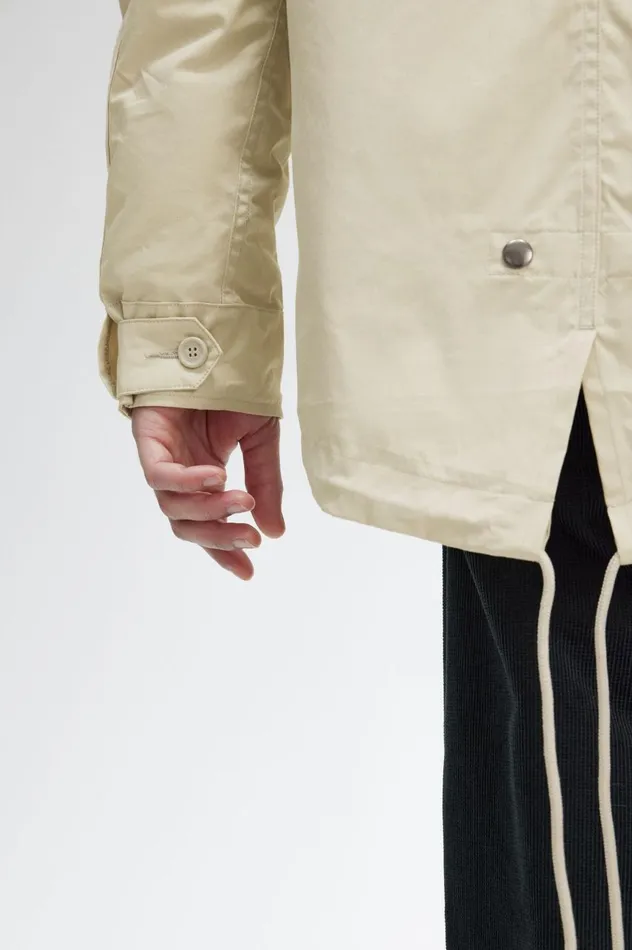 Men Short Padded Parka Light Oyster Fred Perry Coats and Jackets