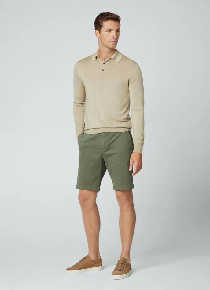 Men Shorts Hackett London Sanderson Chinos Shorts Olive Green