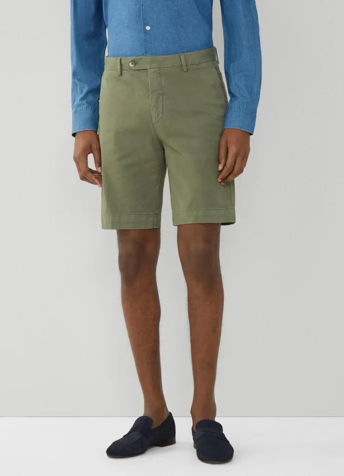 Men Shorts Hackett London Sanderson Chinos Shorts Olive Green
