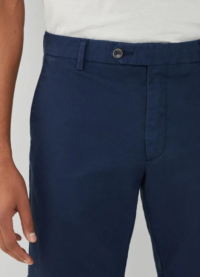 Men Shorts Hackett London Sanderson Piqu Cotton Bermuda Shorts Navy Blazer