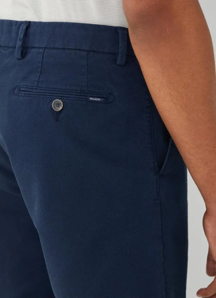 Men Shorts Hackett London Sanderson Piqu Cotton Bermuda Shorts Navy Blazer