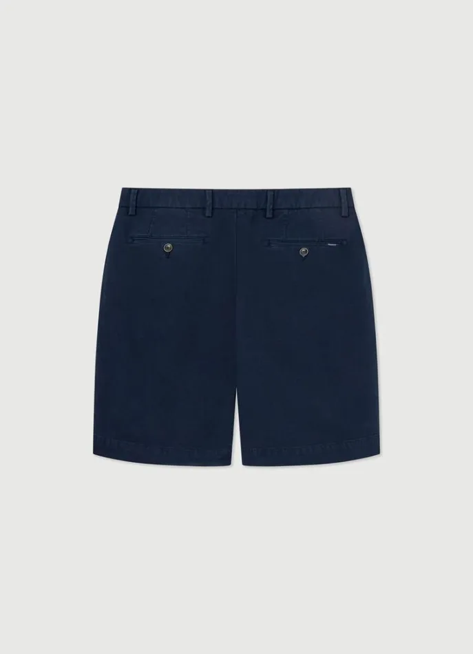 Men Shorts Hackett London Sanderson Piqu Cotton Bermuda Shorts Navy Blazer