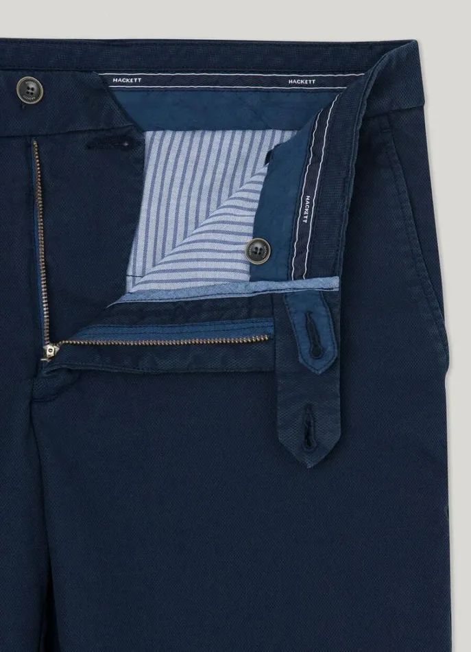 Men Shorts Hackett London Sanderson Piqu Cotton Bermuda Shorts Navy Blazer