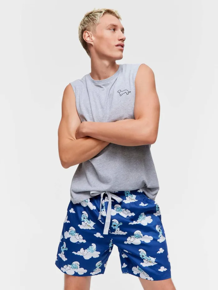 Men Sleepy Smurf Mid Short Multi Peter Alexander Shorts