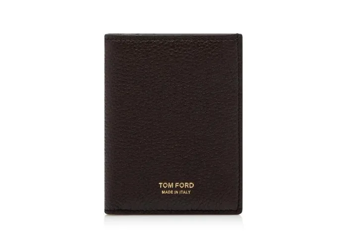 Men Small Leather Goods Tom Ford Grain Leather Folding Cardholder Chocolate Almond Men Small Leather Goods Tom Ford Grain Leather Folding Cardholder Chocolate Almond