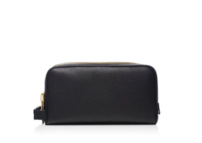 Men Small Leather Goods Tom Ford Soft Grain Leather Buckley Double Zip Dopp Kit Black Men Small Leather Goods Tom Ford Soft Grain Leather Buckley Double Zip Dopp Kit Black
