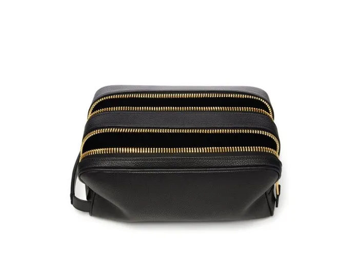 Men Small Leather Goods Tom Ford Soft Grain Leather Buckley Double Zip Dopp Kit Black Men Small Leather Goods Tom Ford Soft Grain Leather Buckley Double Zip Dopp Kit Black