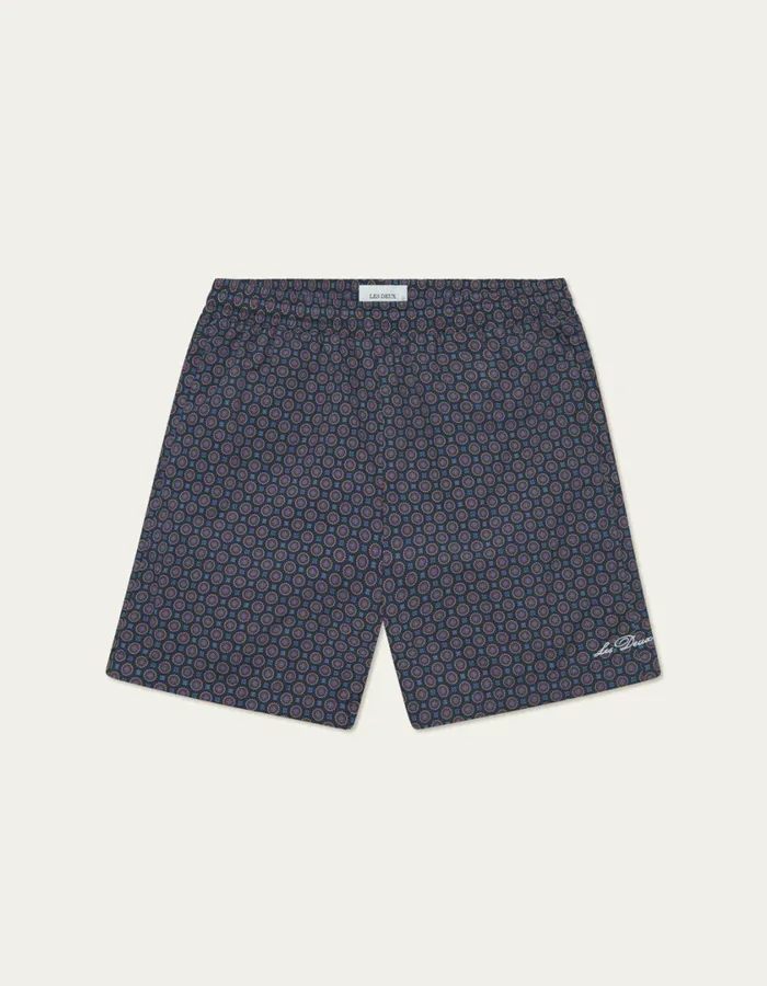Men Smith Track Shorts 8211 Dark NavyMulticolor AOP Les Deux Shorts