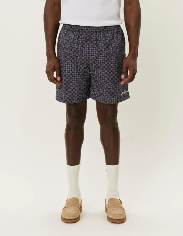 Men Smith Track Shorts 8211 Dark NavyMulticolor AOP Les Deux Shorts