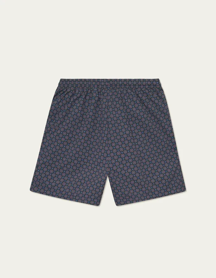Men Smith Track Shorts 8211 Dark NavyMulticolor AOP Les Deux Shorts