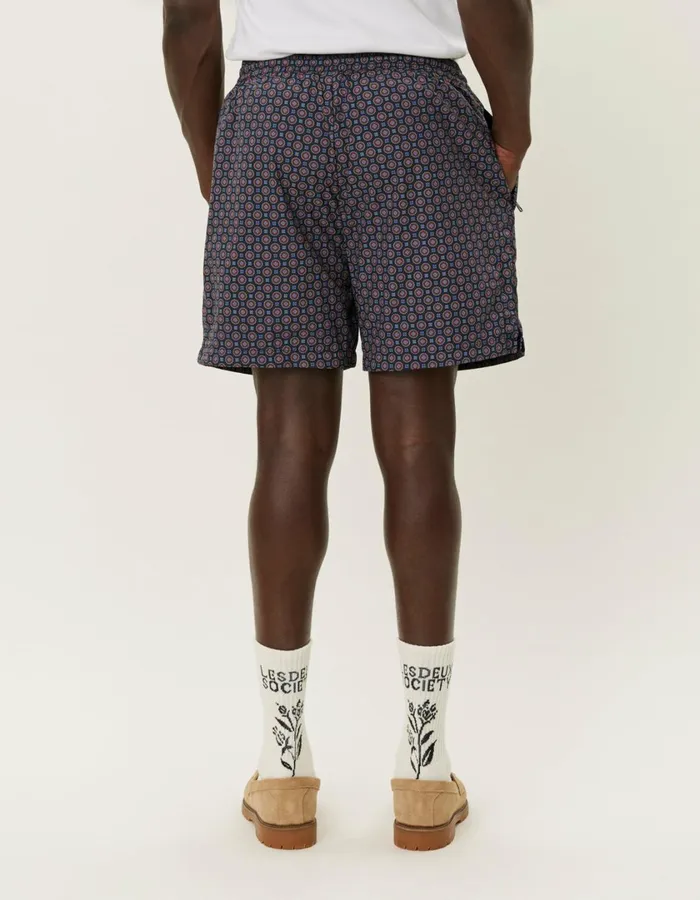 Men Smith Track Shorts 8211 Dark NavyMulticolor AOP Les Deux Shorts
