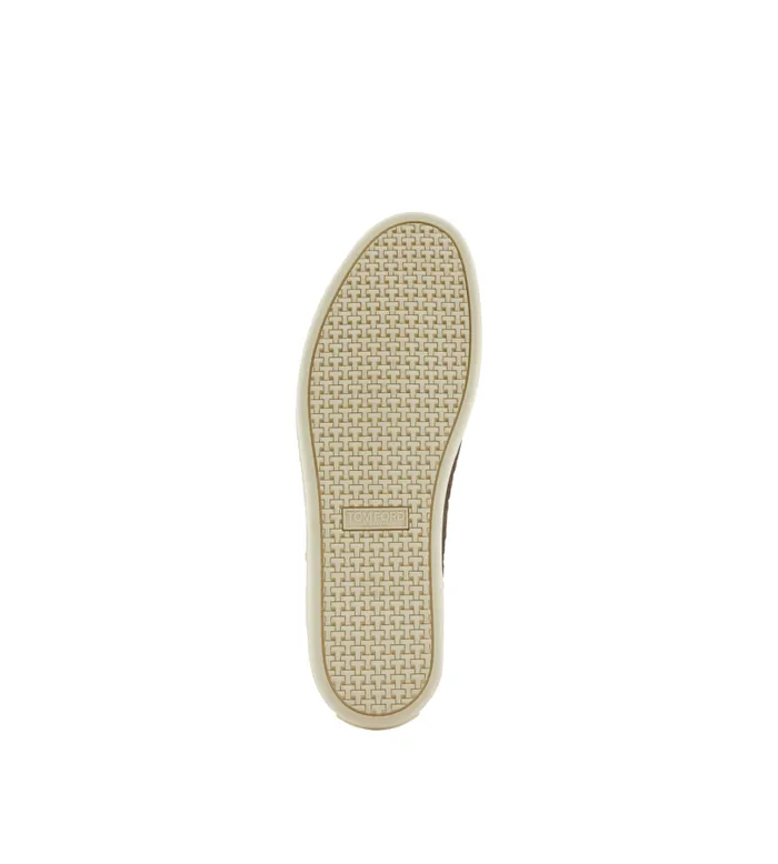 Men Sneakers Tom Ford Stamped Croc Nubuck Warwick Sneaker Fango Cream Men Sneakers Tom Ford Stamped Croc Nubuck Warwick Sneaker Fango Cream