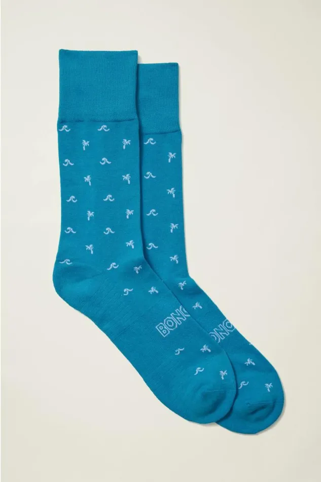 Men Soft Everyday Socks Bright Blue Palms Bonobos Socks and Underwear