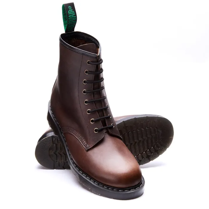 Men Solovair Derby Boots Gaucho Crazy Horse 8 Eye Derby Boot