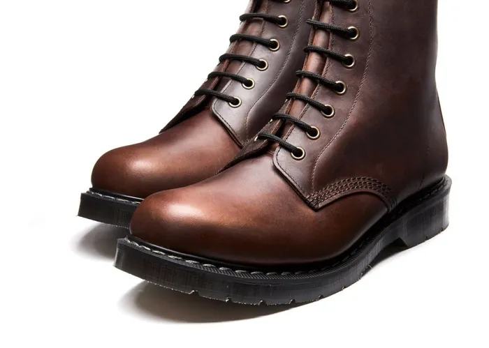 Men Solovair Derby Boots Gaucho Crazy Horse 8 Eye Derby Boot